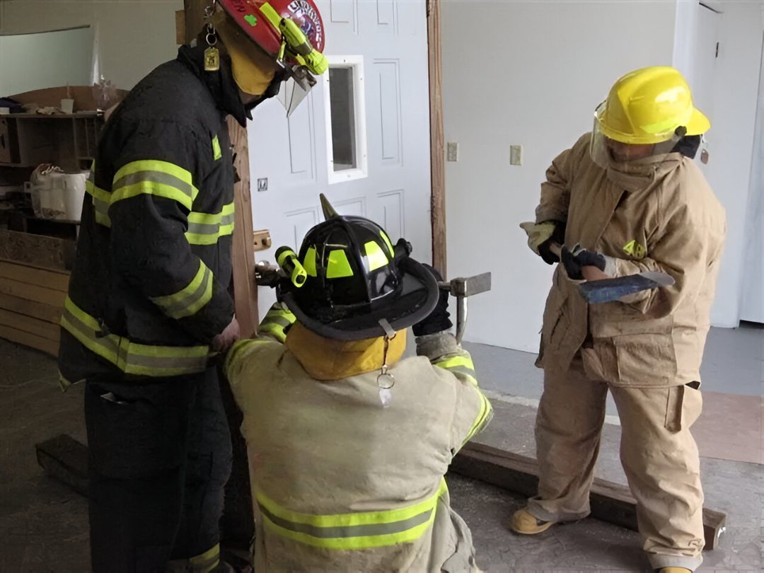 Firefighting drill with tools
